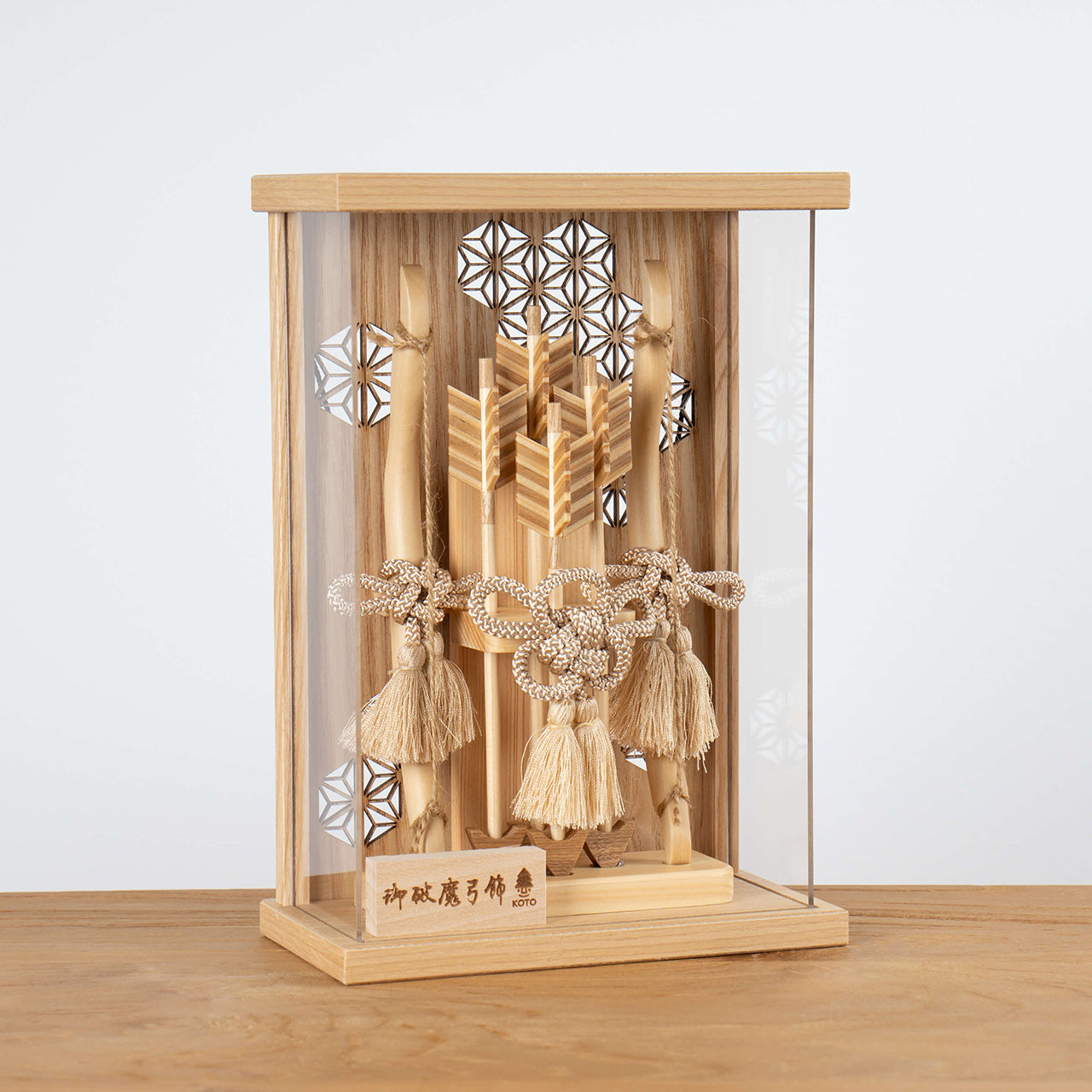 ことの木製破魔弓 麻の葉 Nケース