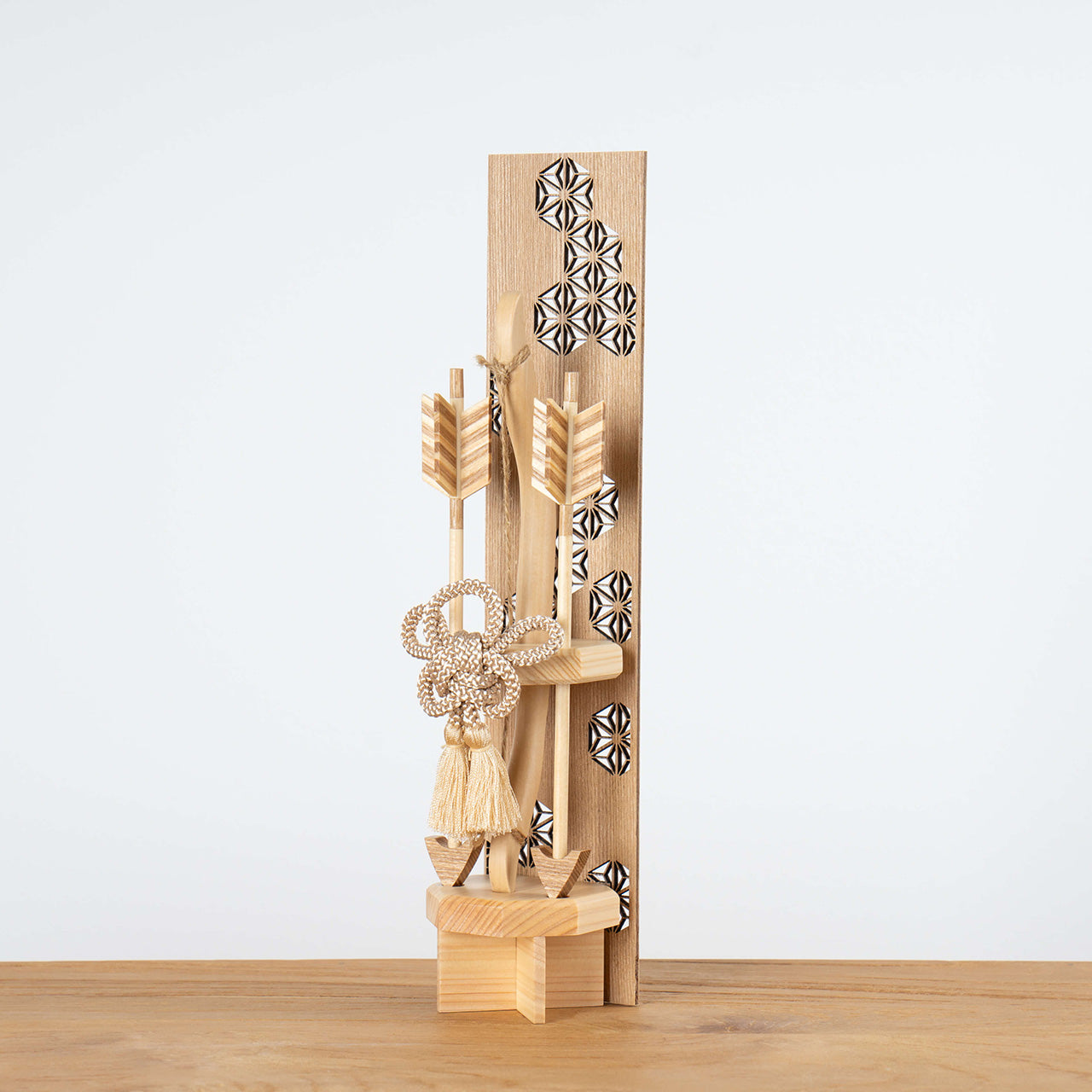 ことの木製破魔弓 麻の葉 N出し飾り