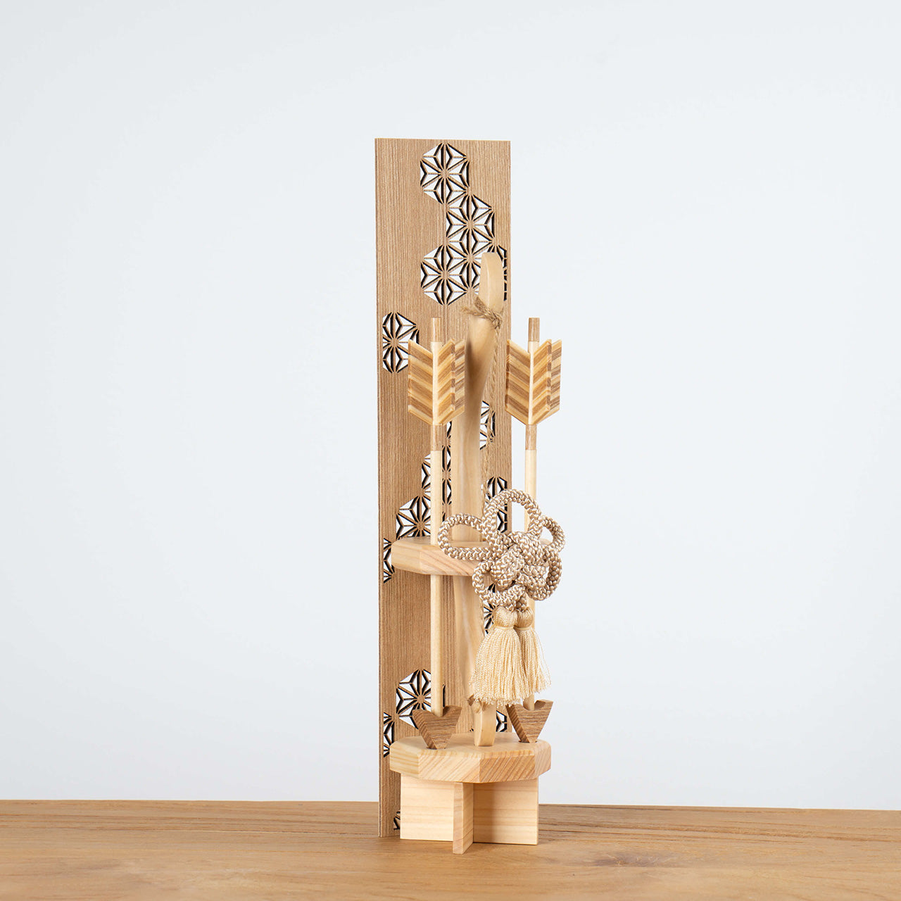 ことの木製破魔弓 麻の葉 N出し飾り