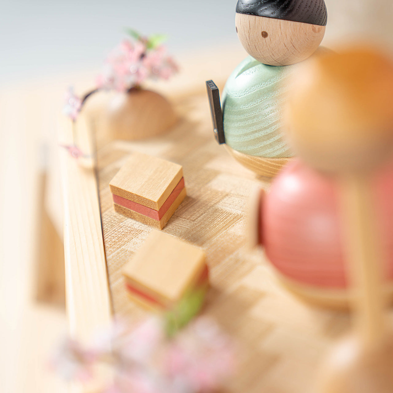 ことの木製ひな人形 親王飾り 和紙 収納