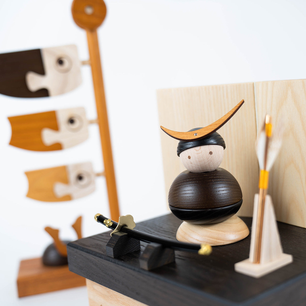 ことの木製鎧 伊達政宗 収納(鯉のぼり付)