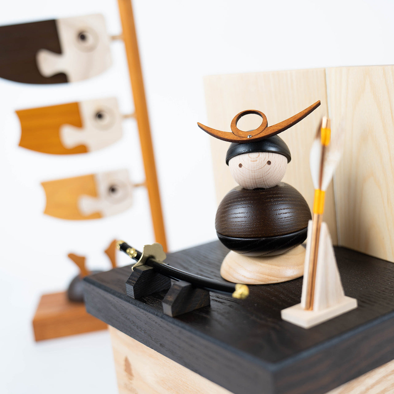 ことの木製鎧 上杉謙信 収納(鯉のぼり付)