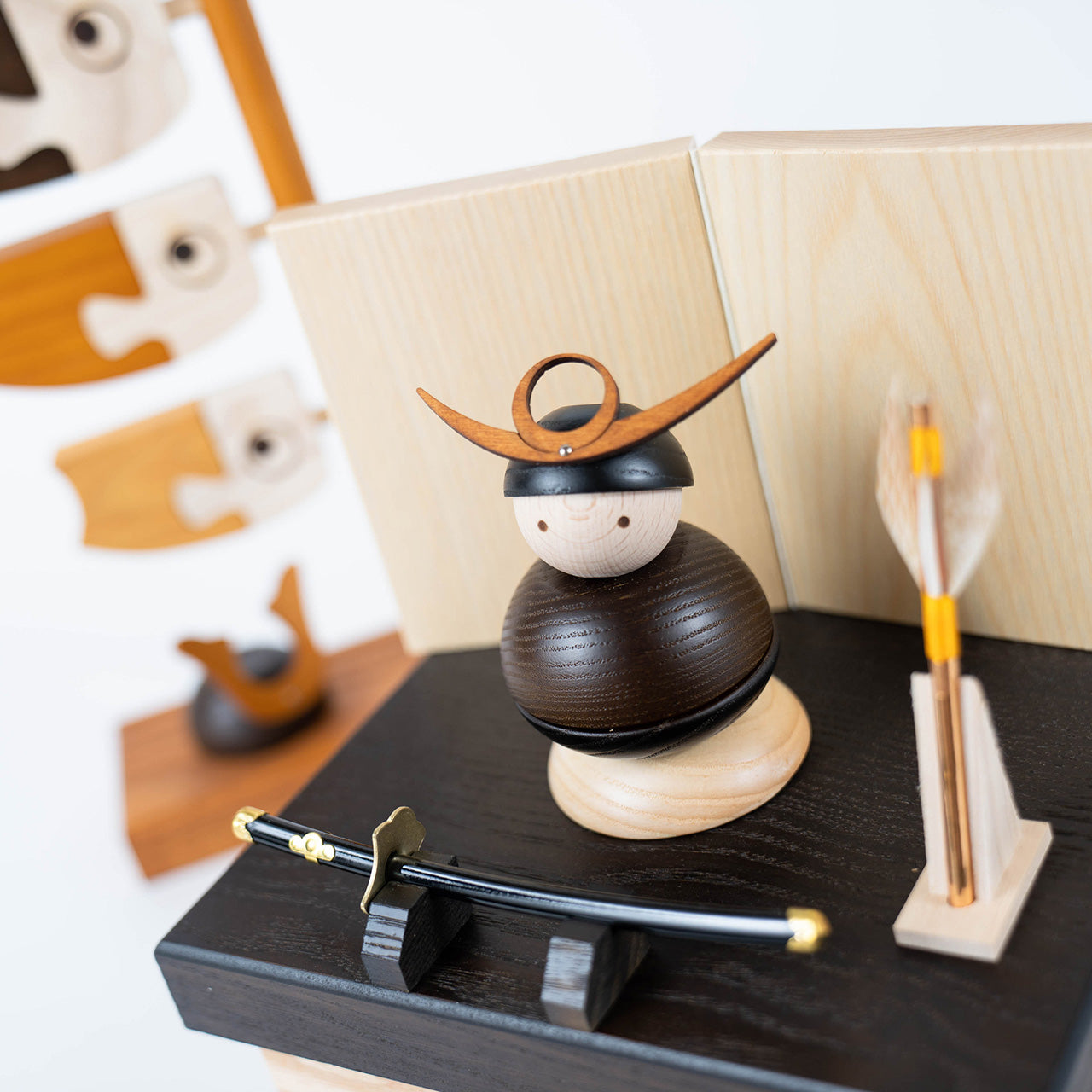 ことの木製鎧 上杉謙信 収納(鯉のぼり付)