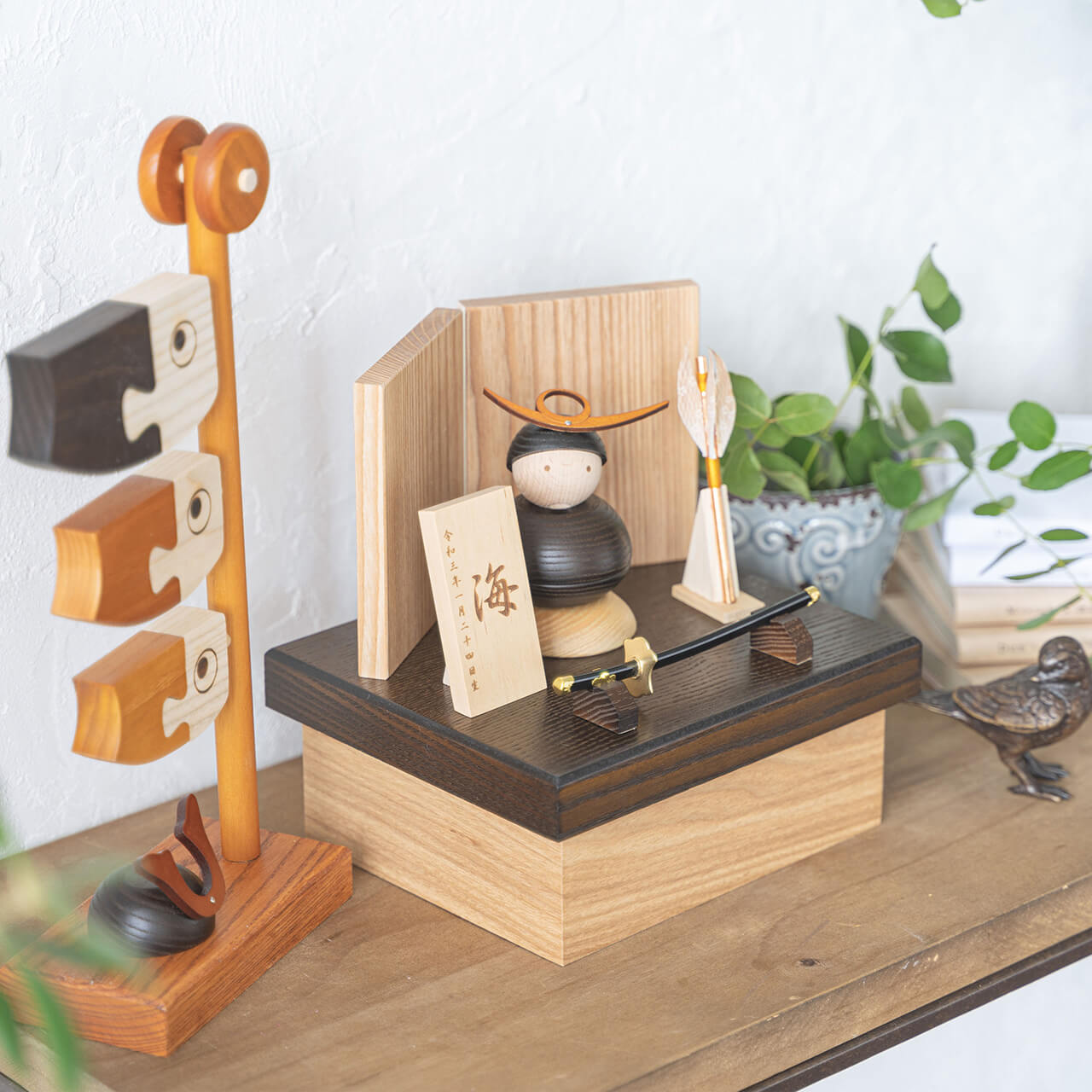 ことの木製鎧 上杉謙信 収納(鯉のぼり付)