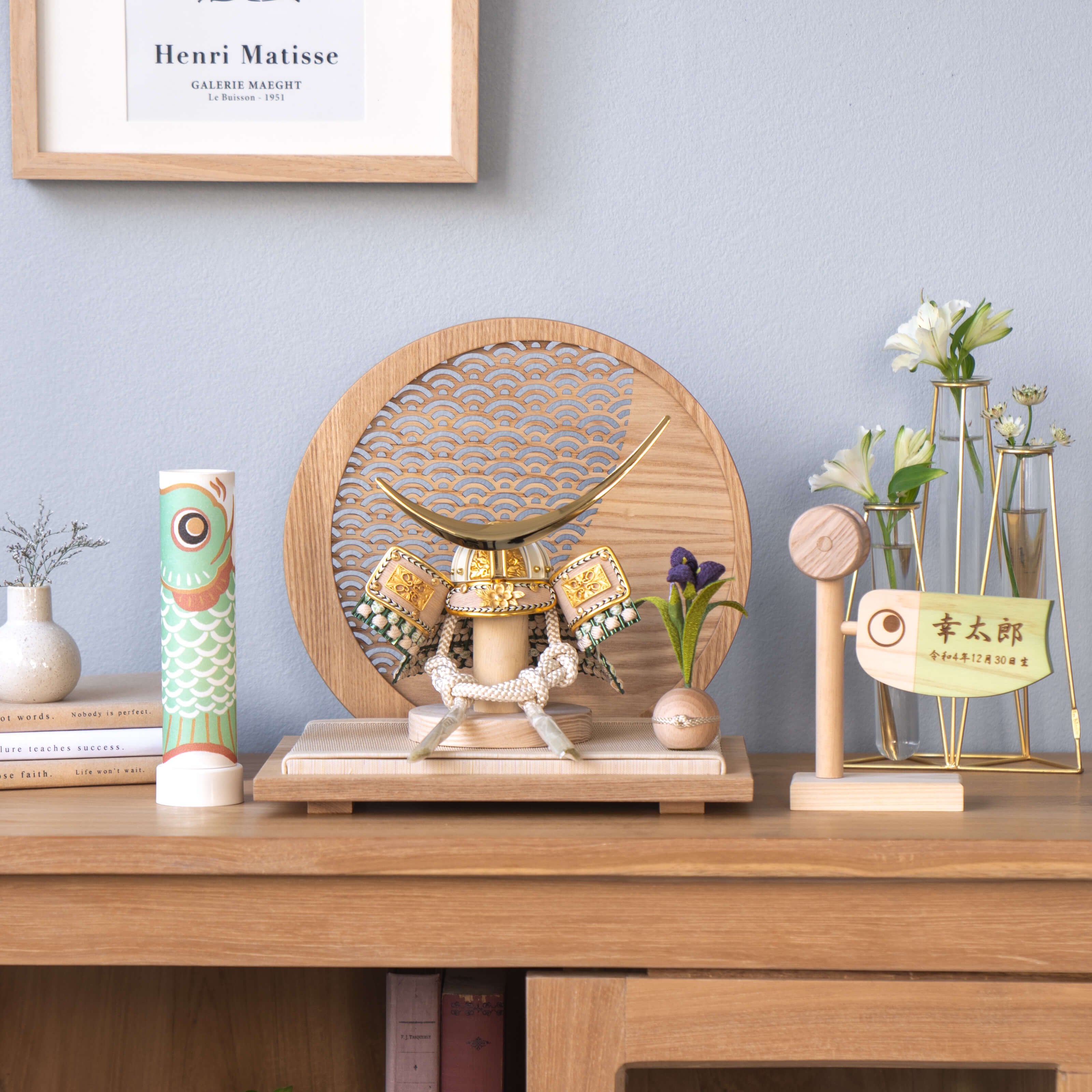 ことのオリジナル兜 伊達政宗 青海波 円形N衝立