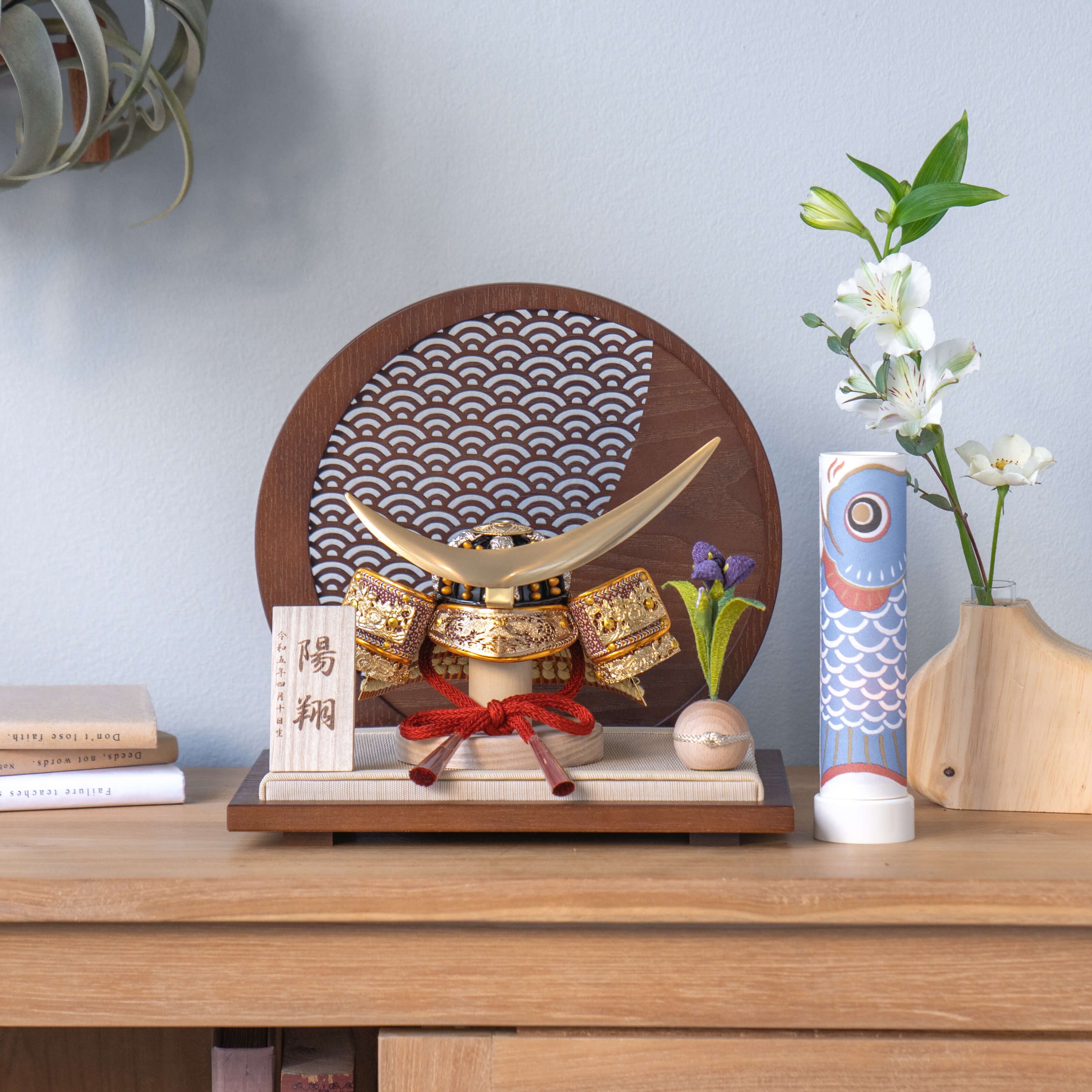 KOTO×悠雅コラボ兜 伊達政宗 青海波 円形B衝立