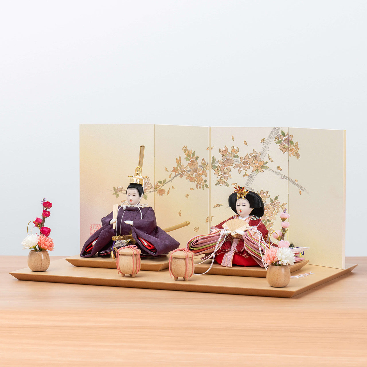 ことのひな人形 あかね 手描き桜平台