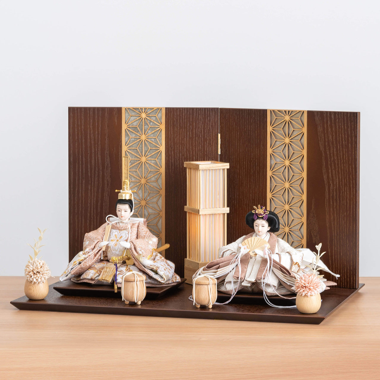 ことのひな人形 ほのか 麻の葉B平台 銀 駿河行燈付