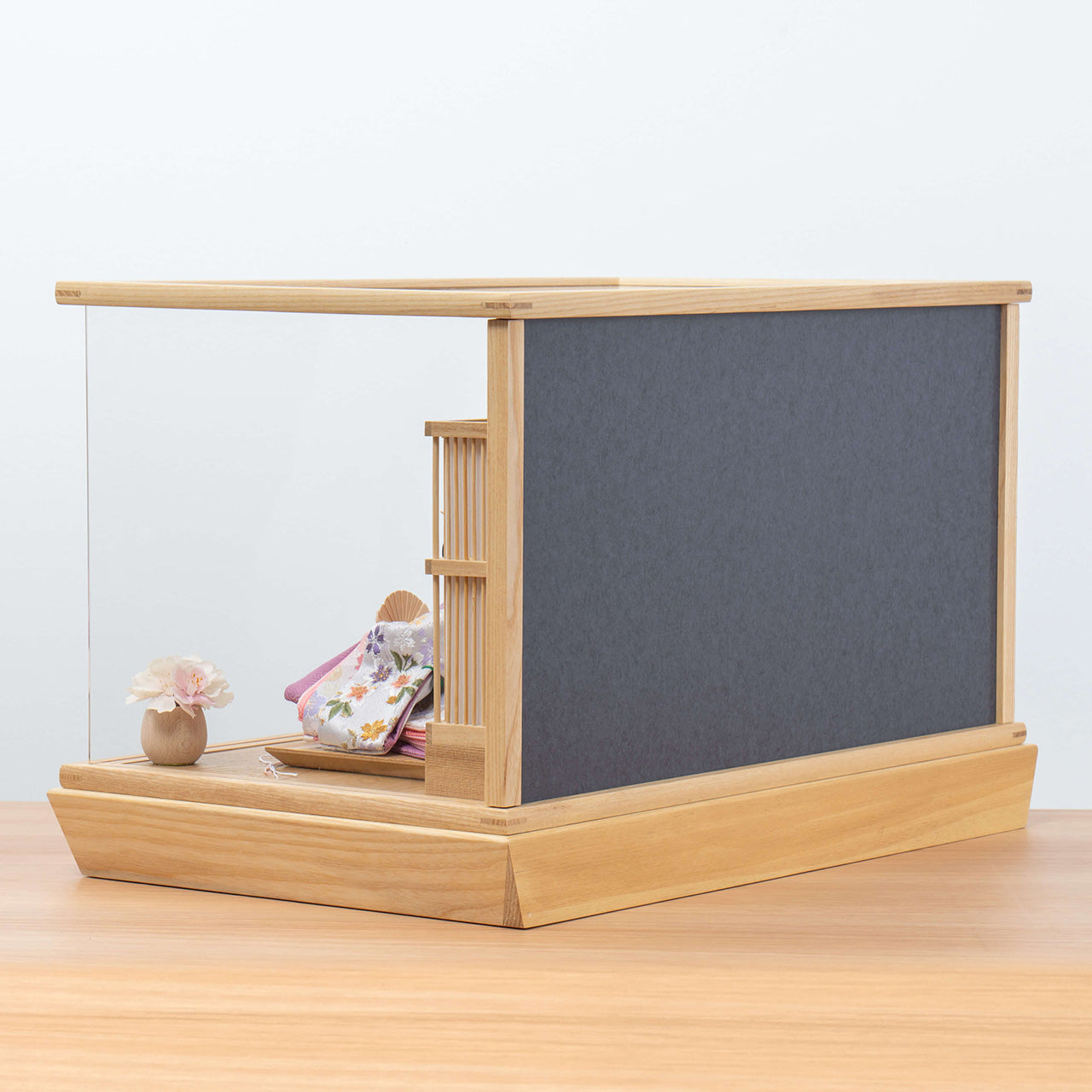 ことのひな人形 はな 華円ケース(白和紙)駿河行燈付