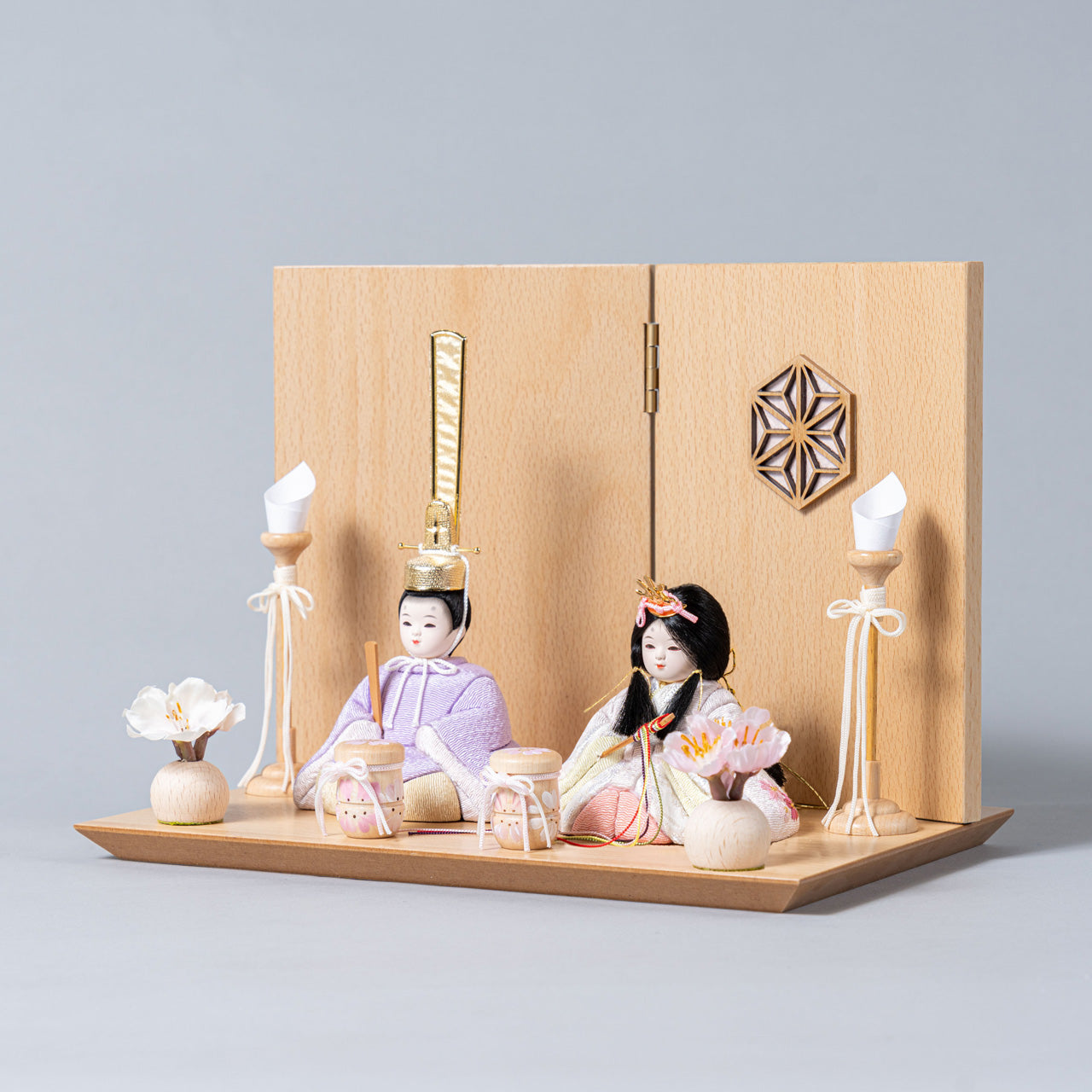 ことの木目込ひな はな 麻の葉 平台