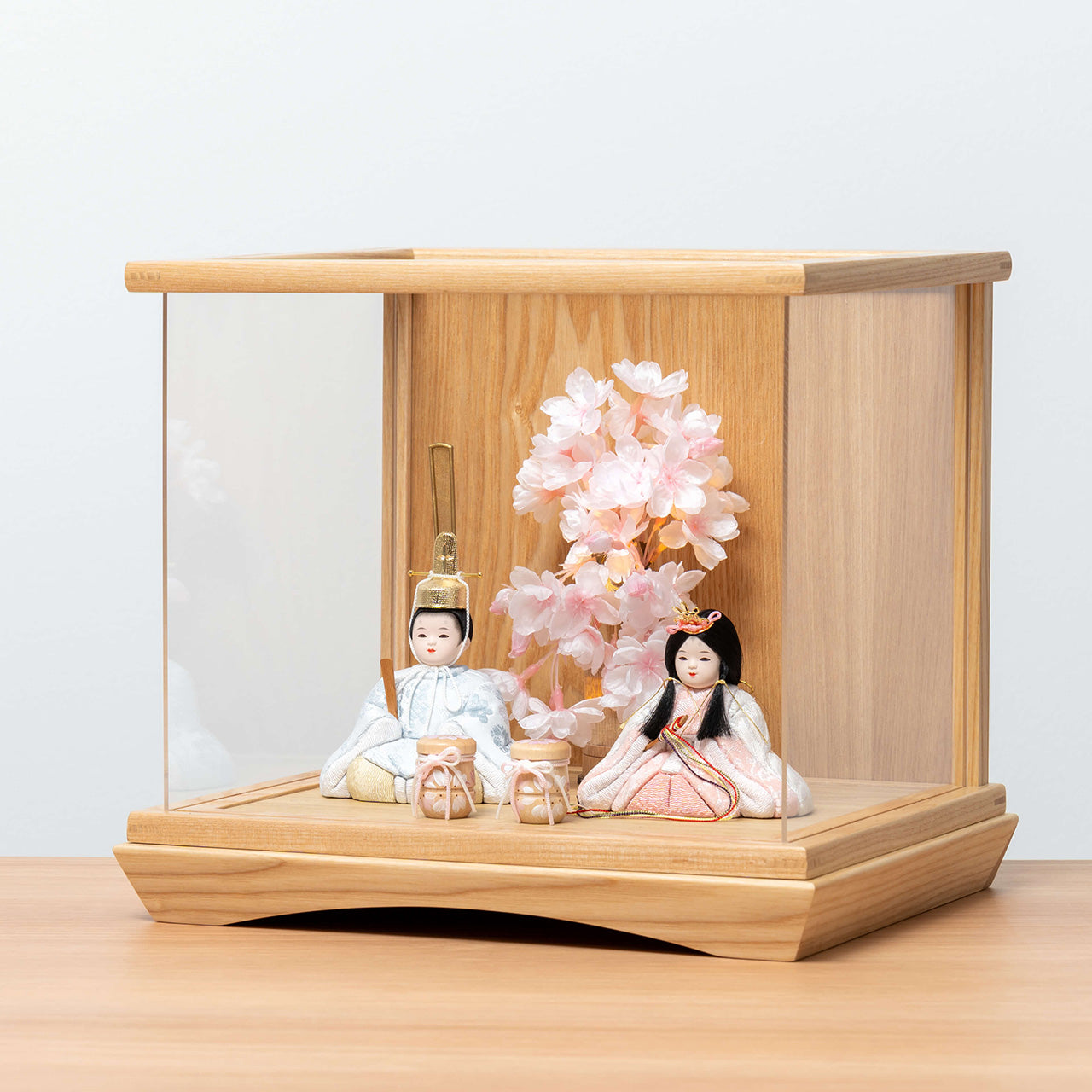 ことの木目込ひな そら ケース 灯桜付