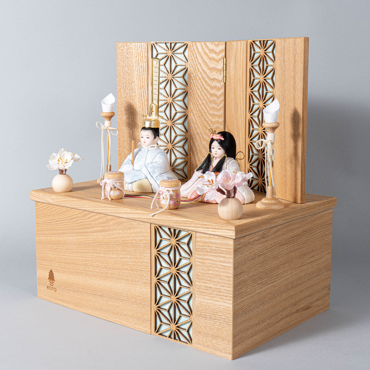 ことの木目込ひな そら 麻の葉 収納