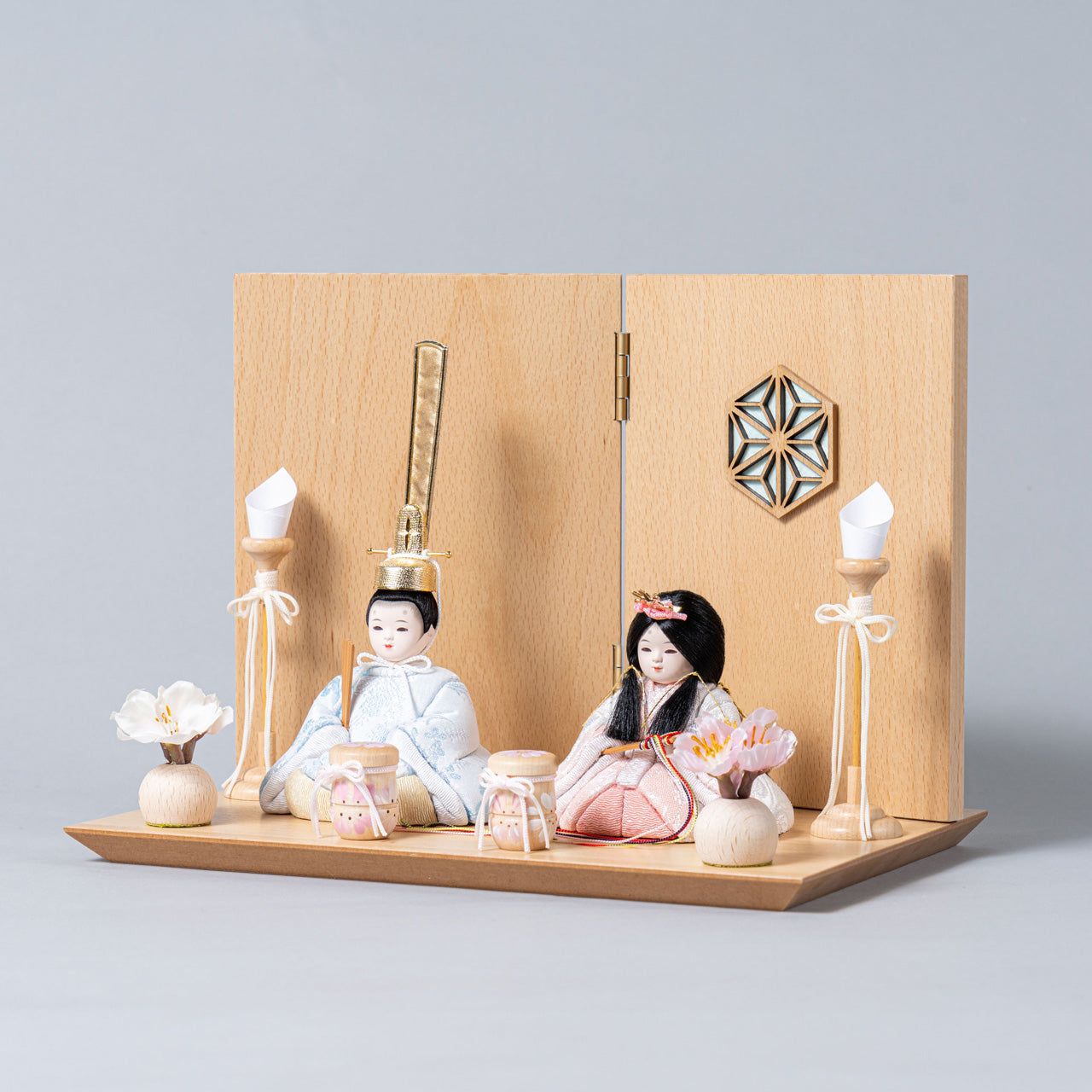 ことの木目込ひな そら 麻の葉 平台