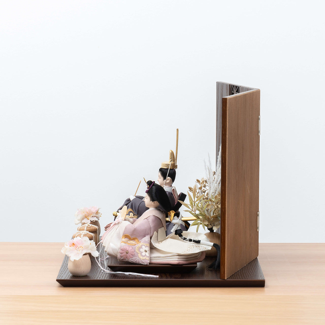 ことのひな人形 ひかり 麻の葉B平台 銀 立花B付