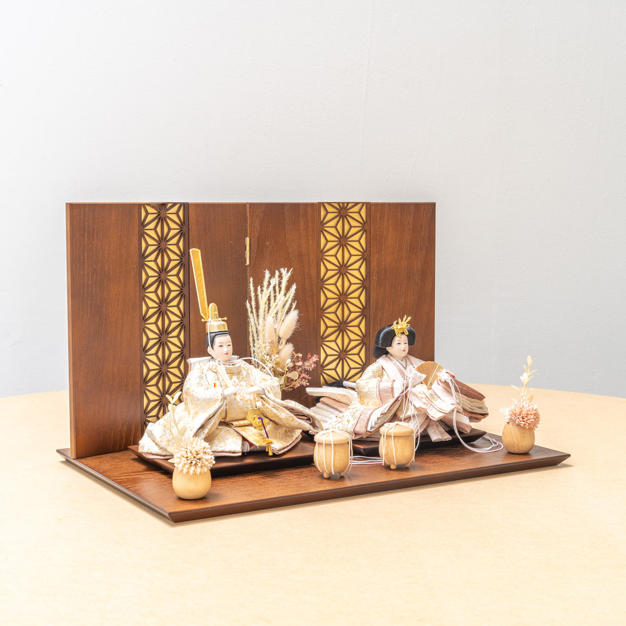 ことのひな人形 つき 麻の葉 オーク平台 立花P付