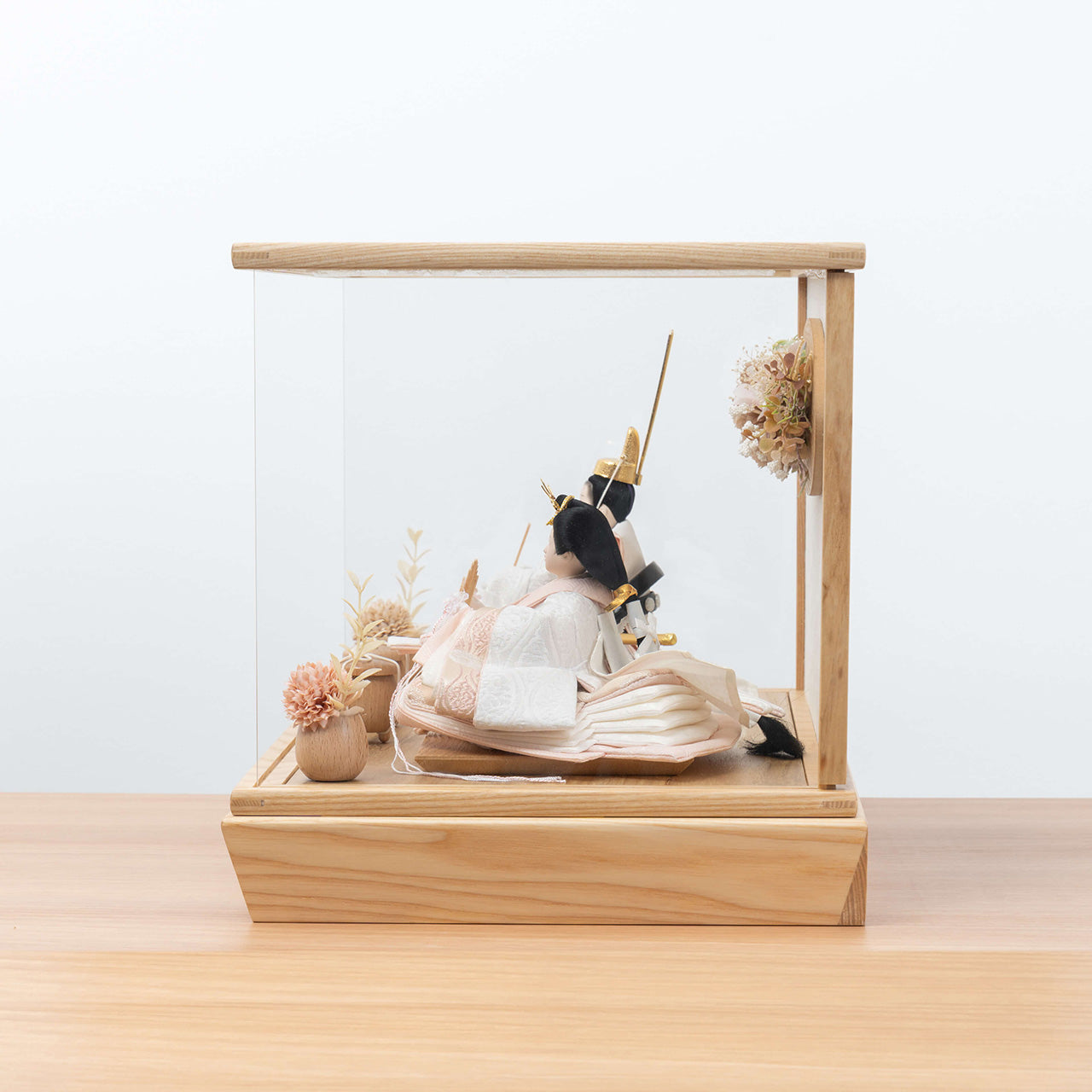 ことのひな人形 ゆき 華 円ケース(白和紙)駿河行燈付