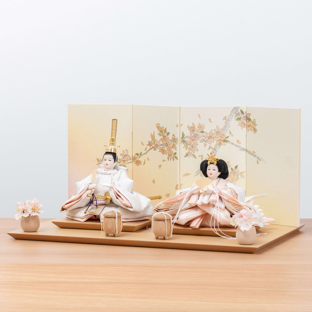 【早割】ことのひな人形 ゆき 手描桜平台