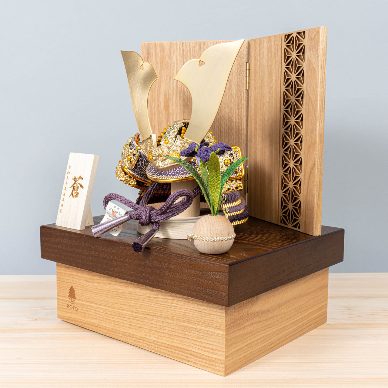 KOTO×悠雅コラボ兜 金大鍬 麻の葉 NB収納