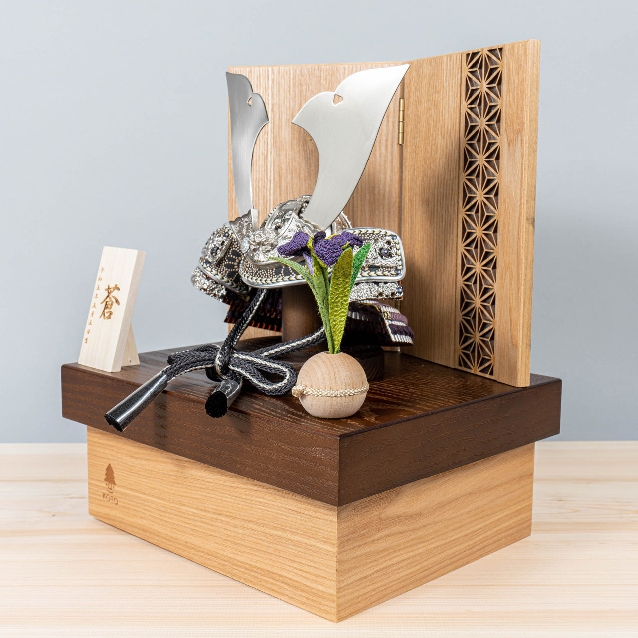 KOTO×悠雅コラボ兜 銀大鍬 麻の葉 NB収納