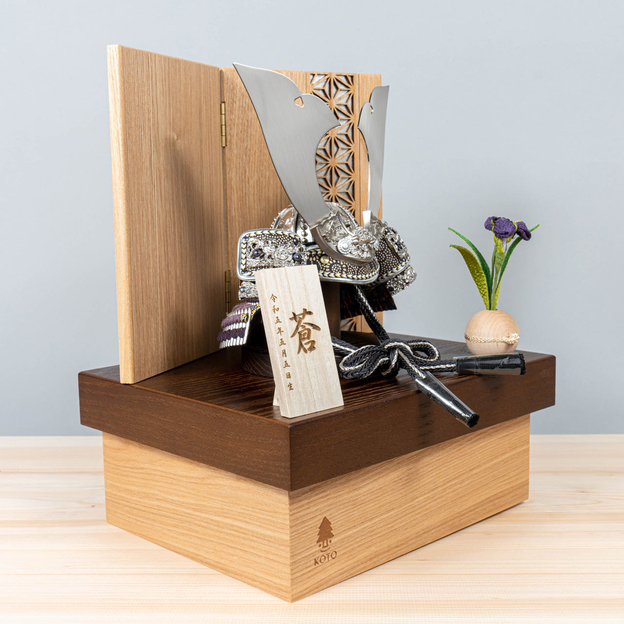 KOTO×悠雅コラボ兜 銀大鍬 麻の葉 NB収納