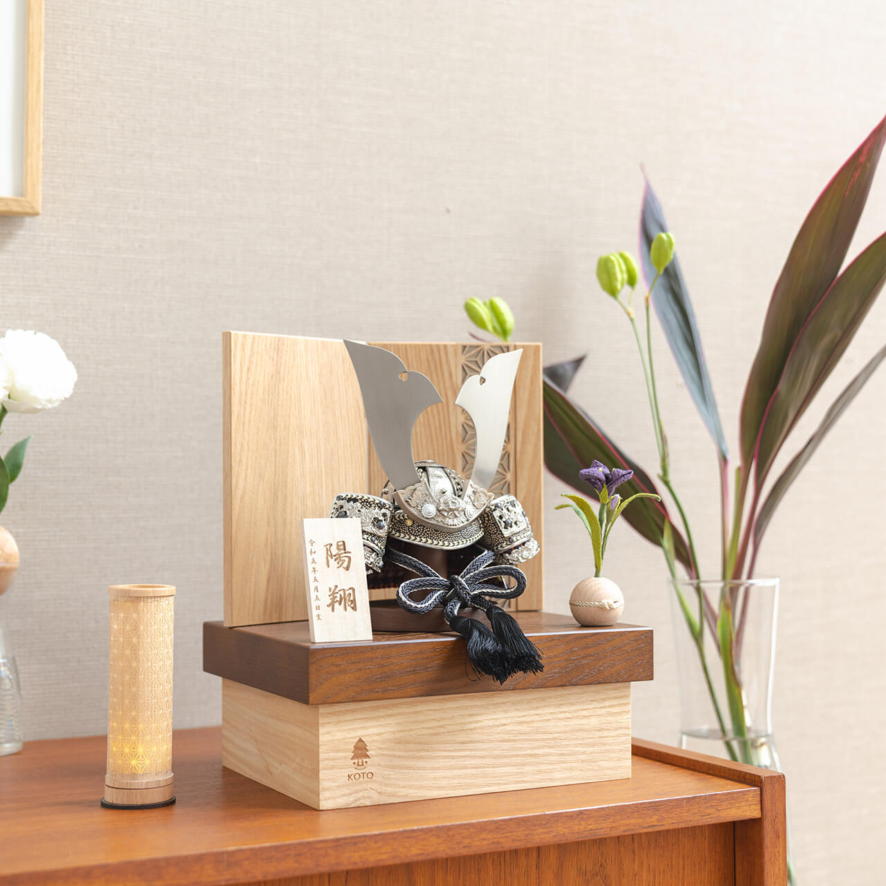 KOTO×悠雅コラボ兜 銀大鍬 麻の葉 NB収納