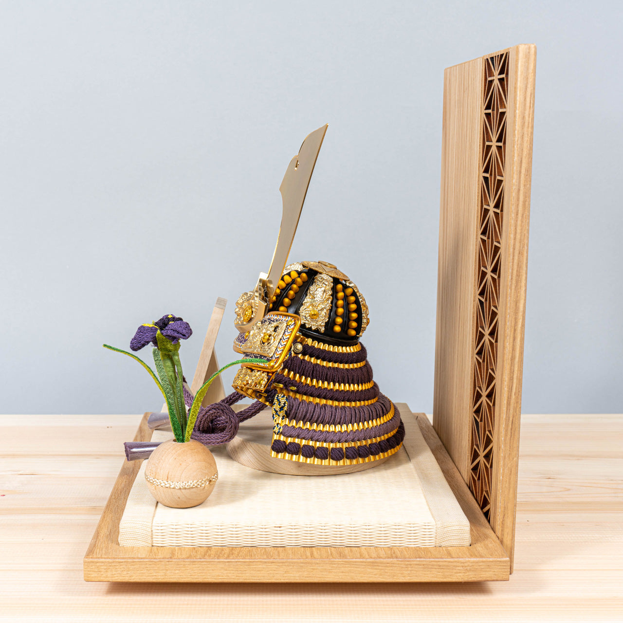 KOTO×悠雅コラボ兜 金大鍬 麻の葉 N衝立