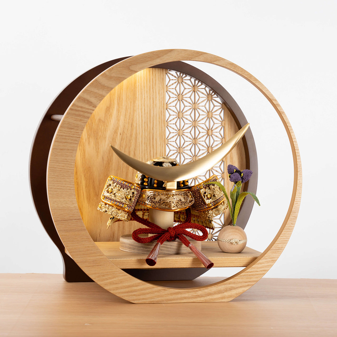 KOTO×悠雅コラボ兜 伊達政宗 灯月型飾台 麻の葉