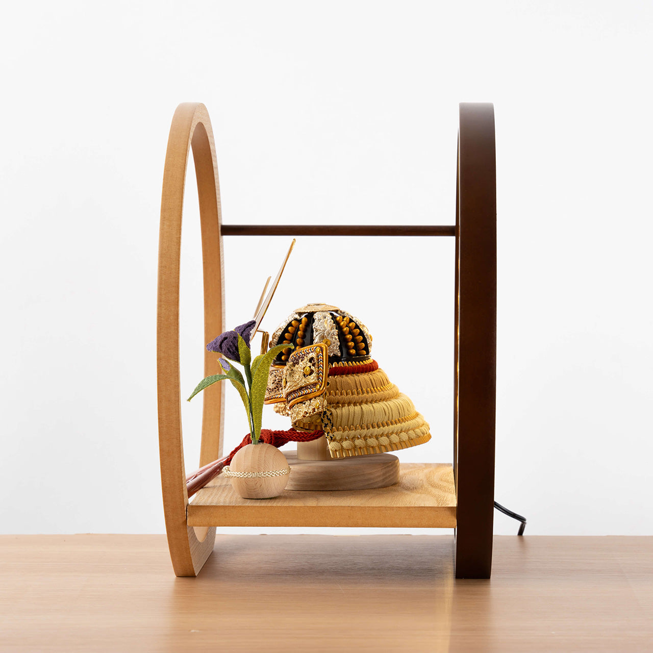 KOTO×悠雅コラボ兜 伊達政宗 灯月型飾台 麻の葉