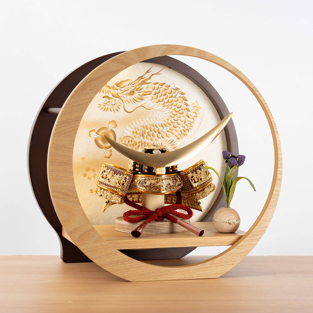 KOTO×悠雅コラボ兜 伊達政宗 灯月型飾台 手描龍