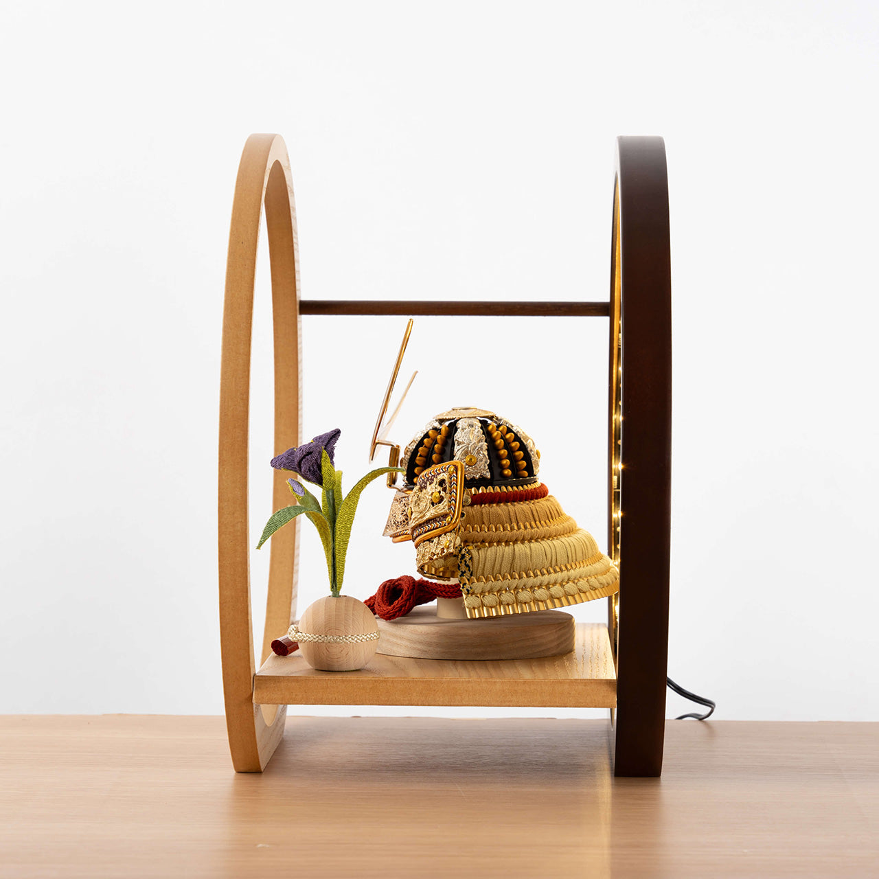 KOTO×悠雅コラボ兜 伊達政宗 灯月型飾台 手描龍