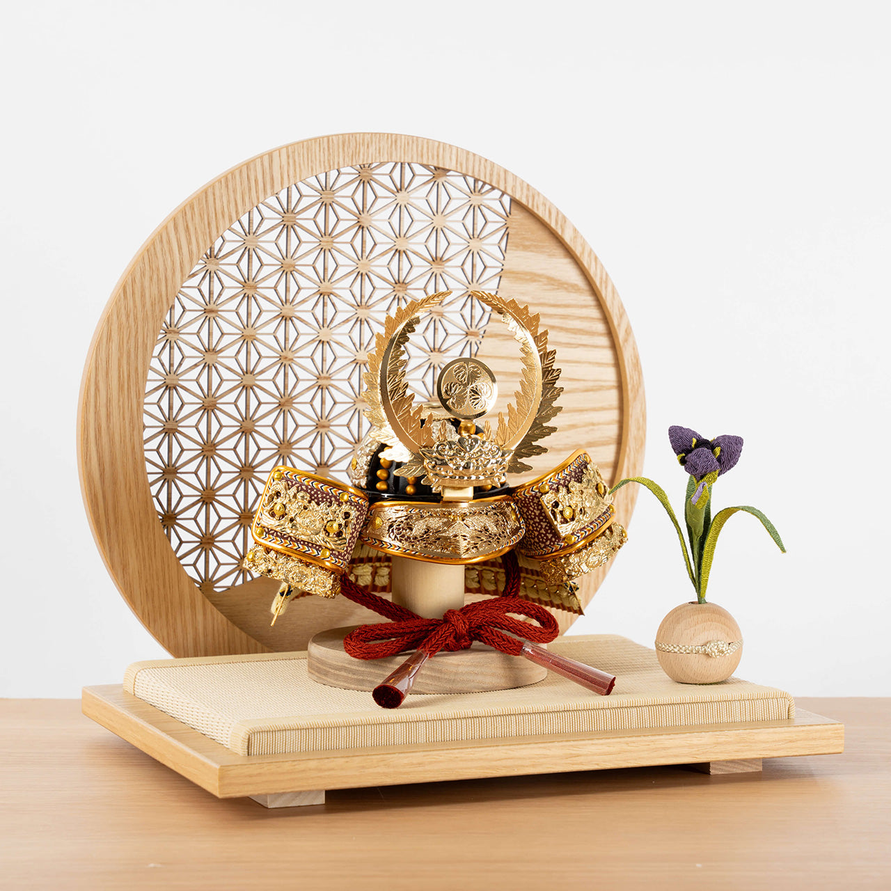 KOTO×悠雅コラボ兜 徳川家康 麻の葉 円形N衝立