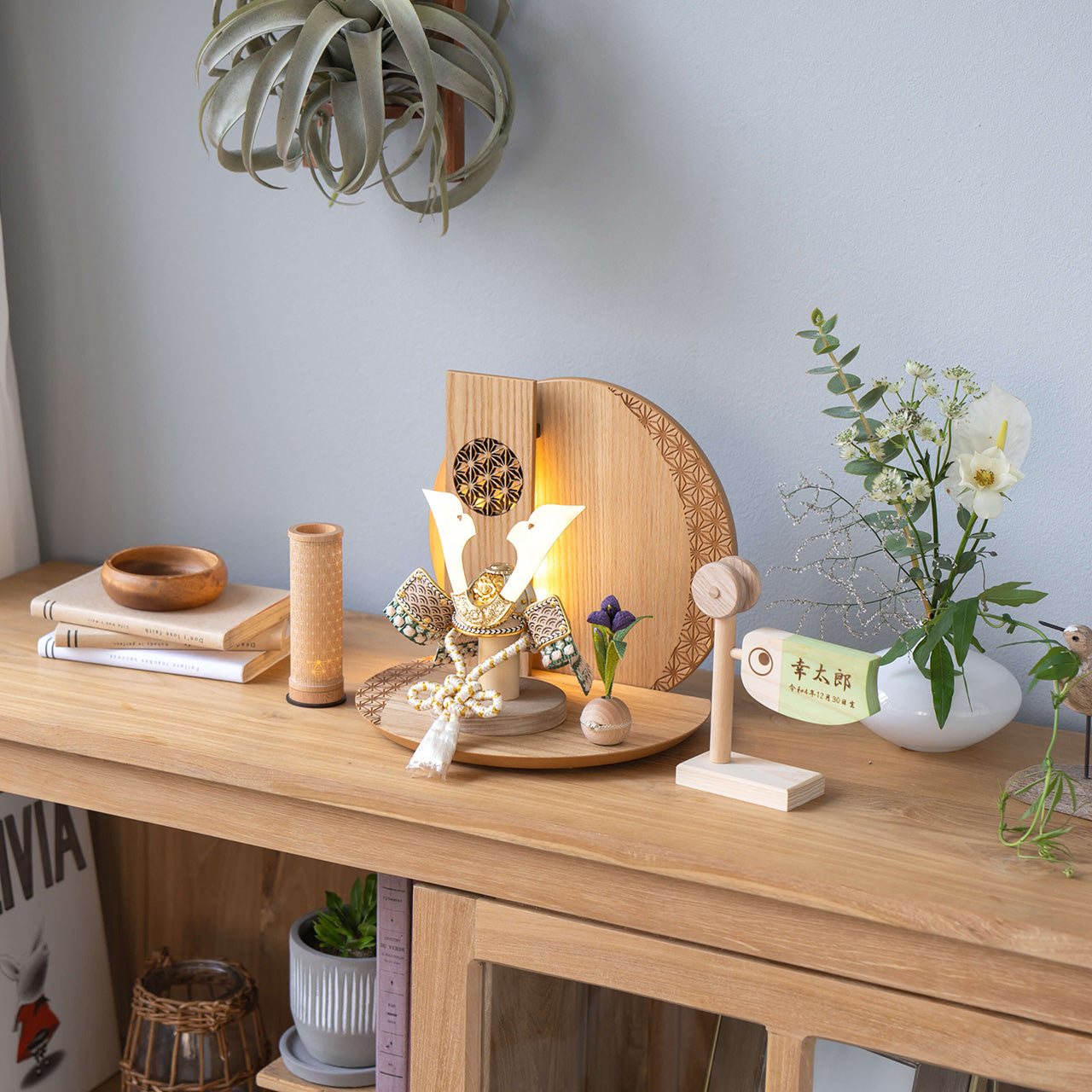 ことのオリジナル兜 だいち 灯円麻の葉衝立N