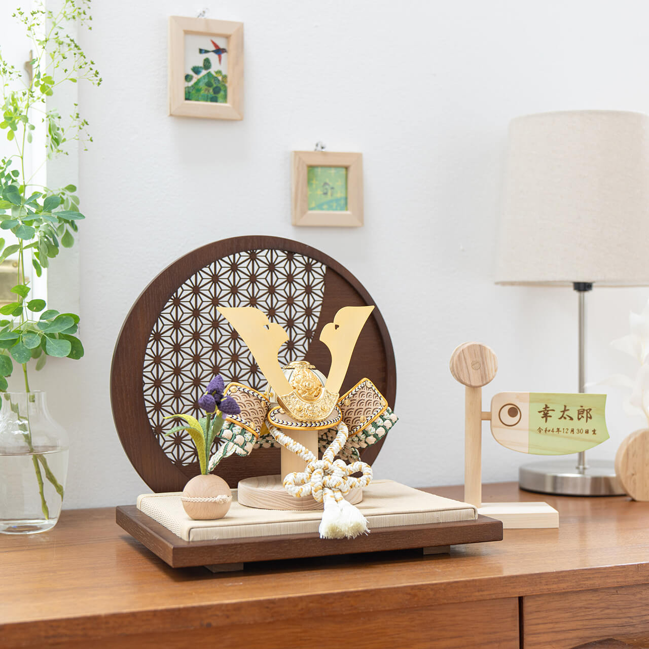 ことのオリジナル兜 だいち 麻の葉 円形B衝立