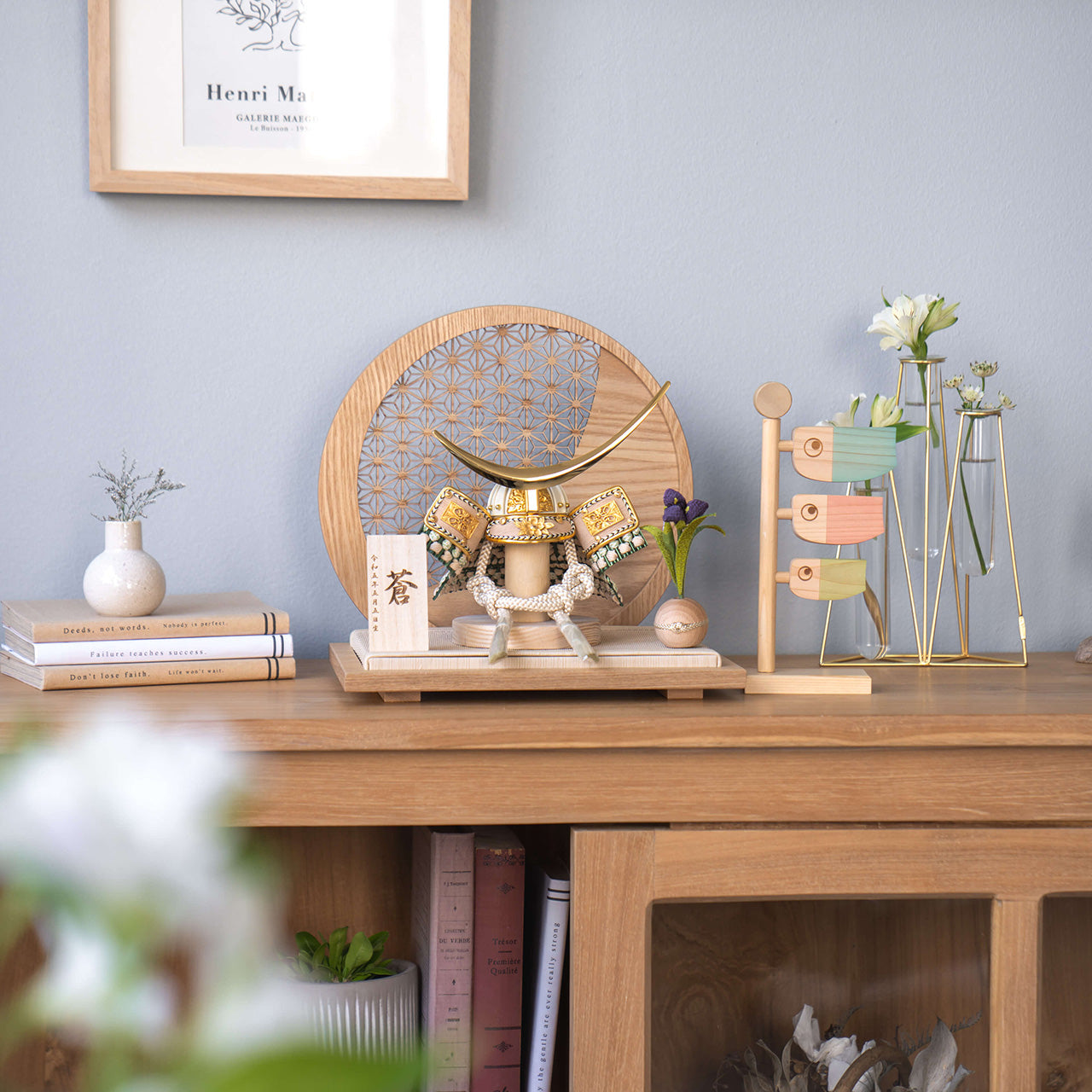 ことのオリジナル兜 伊達政宗 麻の葉 円形N衝立