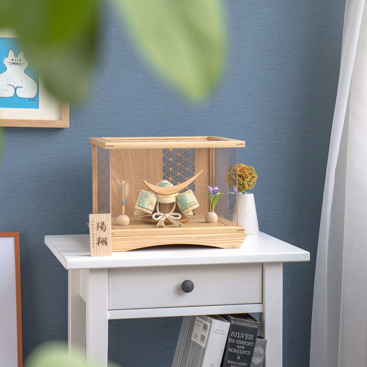 ことの木目込かぶと だいち 伊達政宗 円ケース 麻の葉