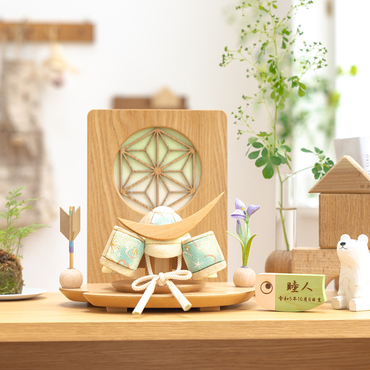 ことの木目込かぶと だいち 伊達政宗 木目衝立 麻の葉