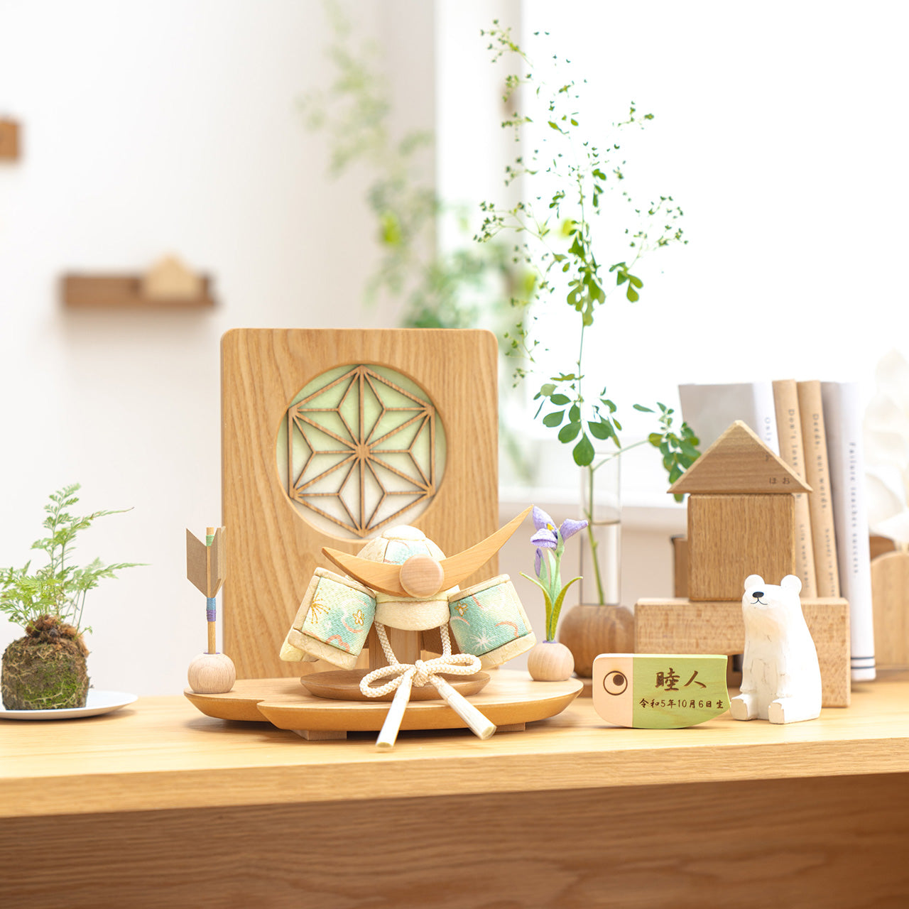 ことの木目込かぶと だいち 上杉謙信 木目衝立 麻の葉