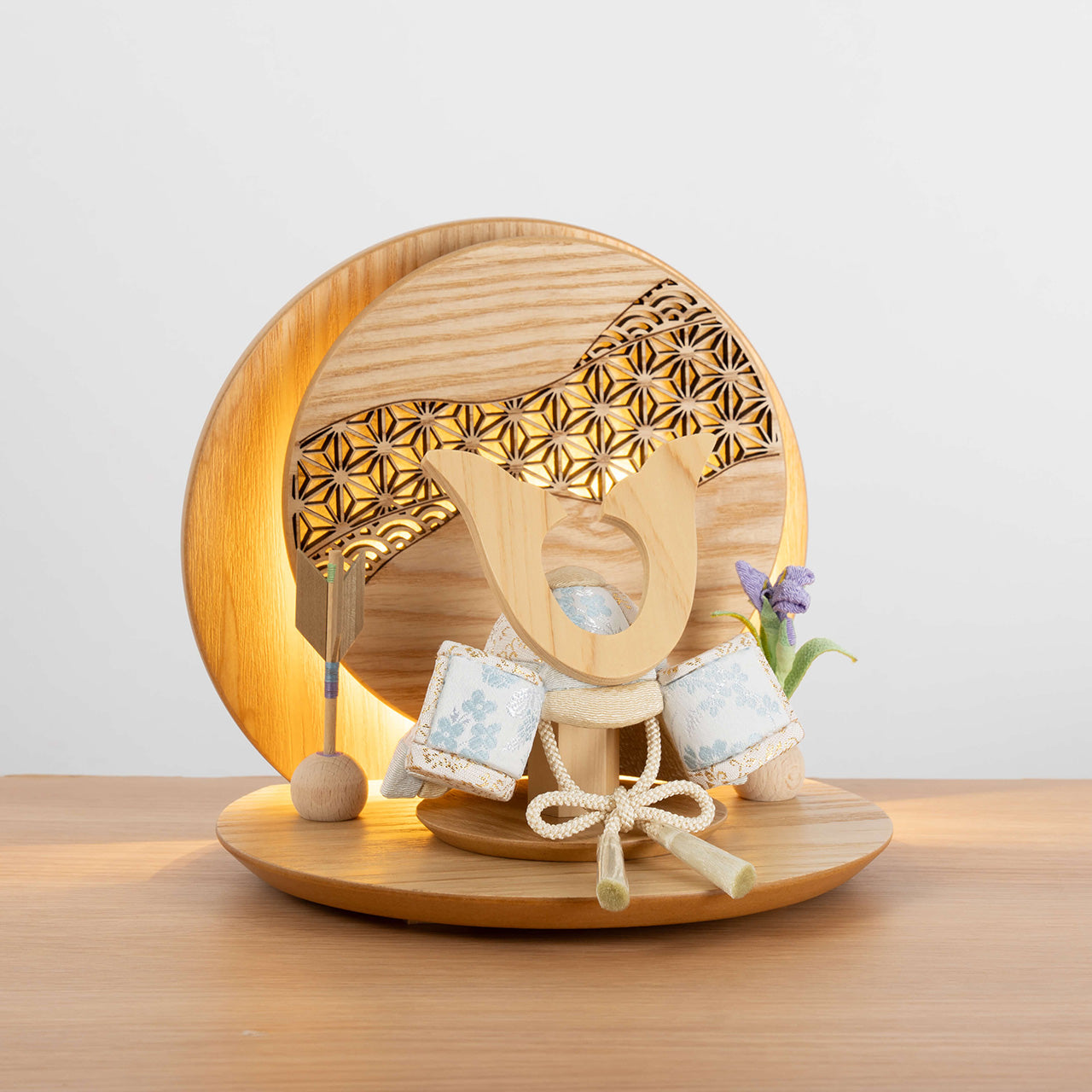 ことの木目込かぶと そら 鍬形 灯丸衝立 麻の葉 N