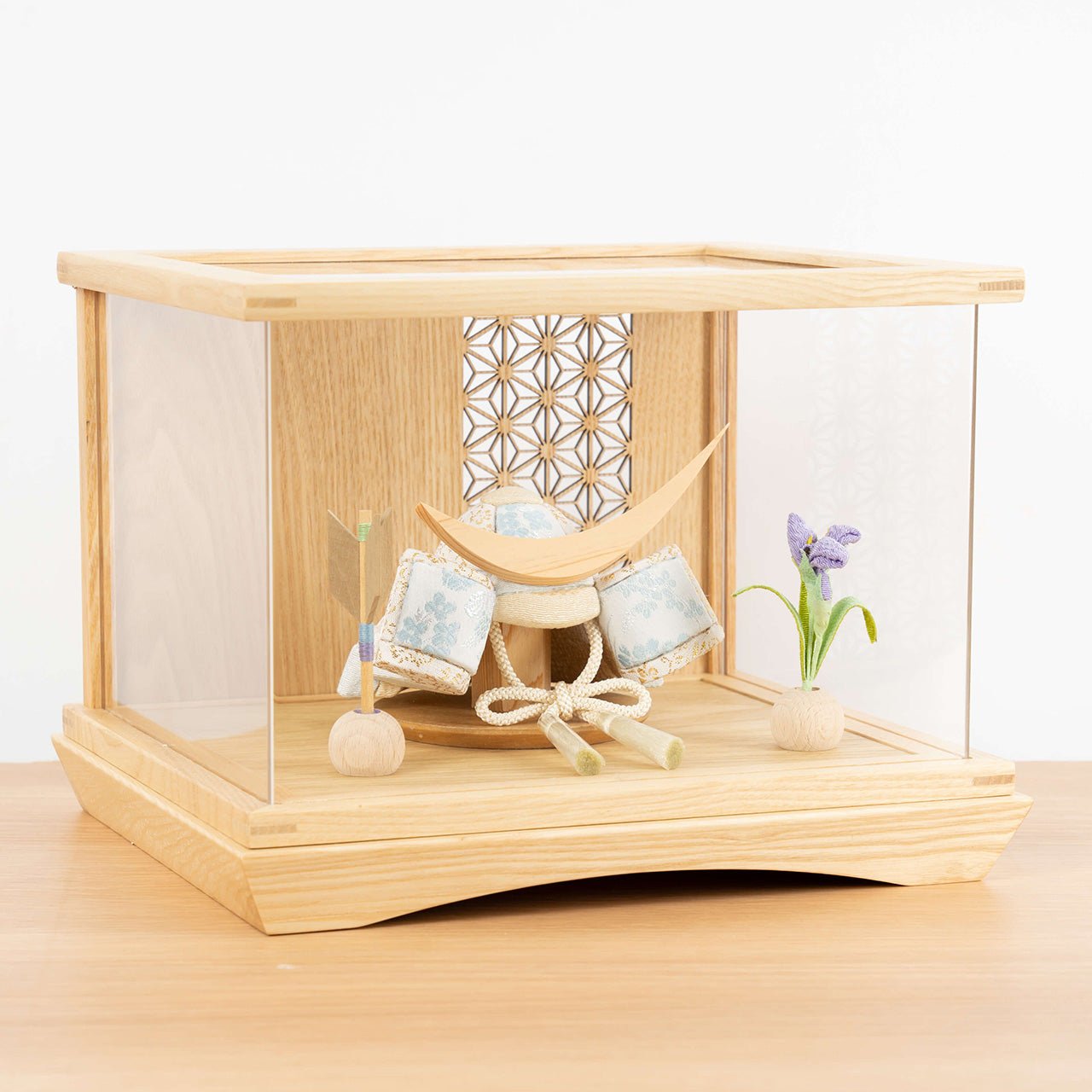 ことの木目込かぶと そら 伊達政宗 円ケース 麻の葉