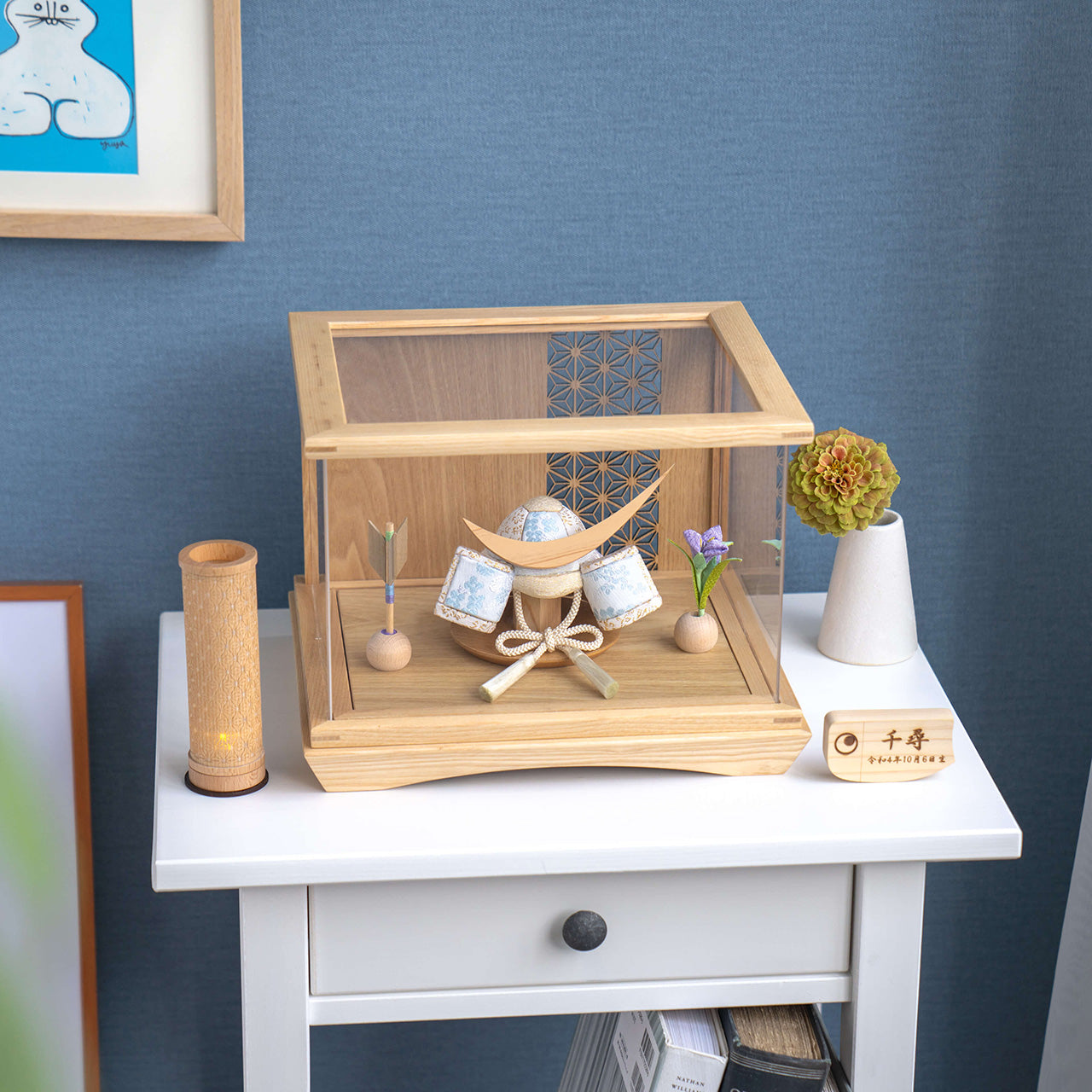 ことの木目込かぶと そら 伊達政宗 円ケース 麻の葉