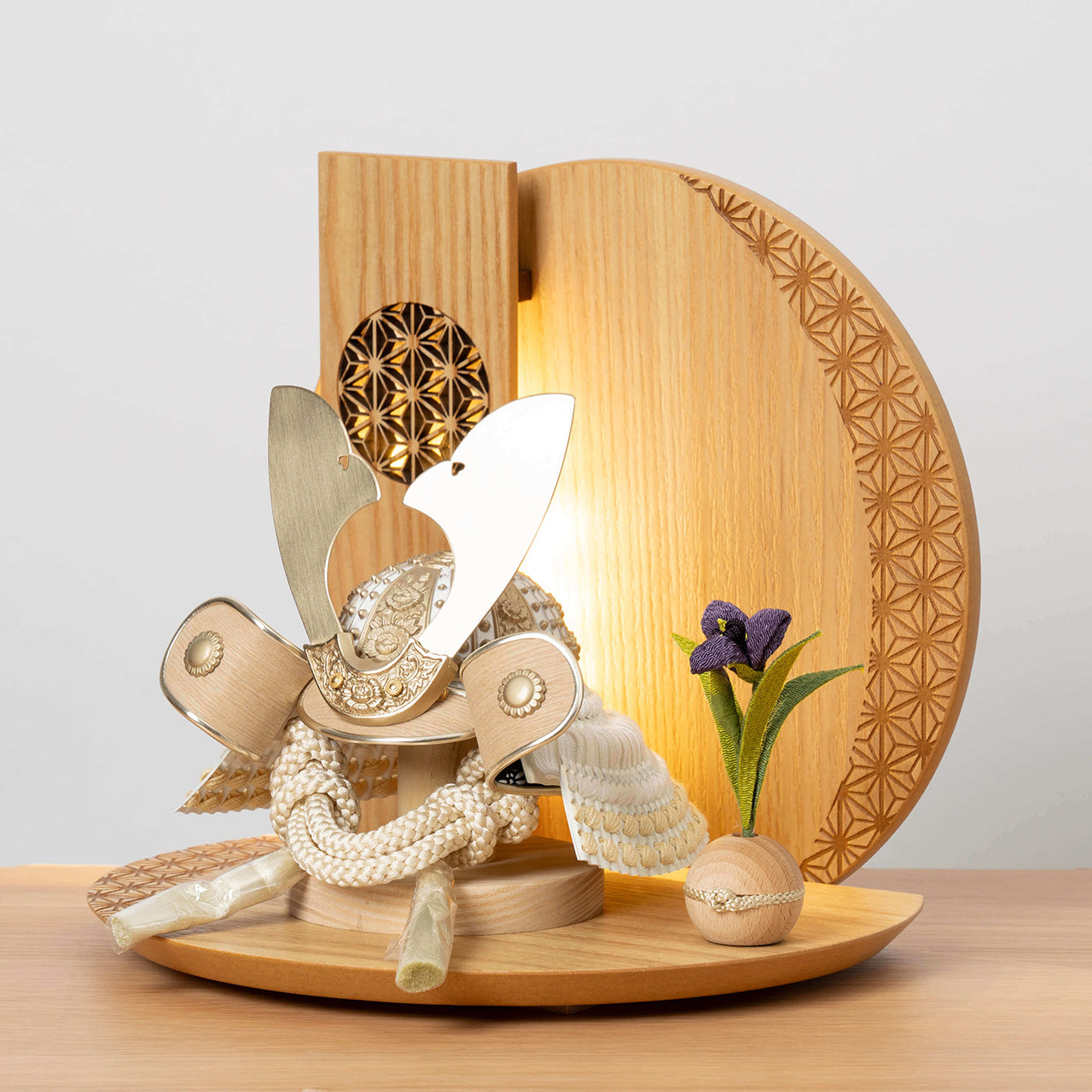 ことのおぼこ兜 はく 灯円麻の葉N衝立