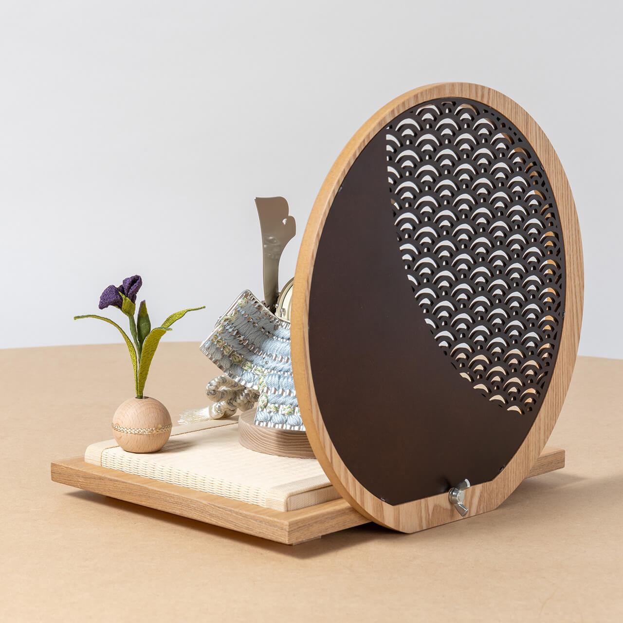 ことのオリジナル兜 そら 青海波 円形N衝立