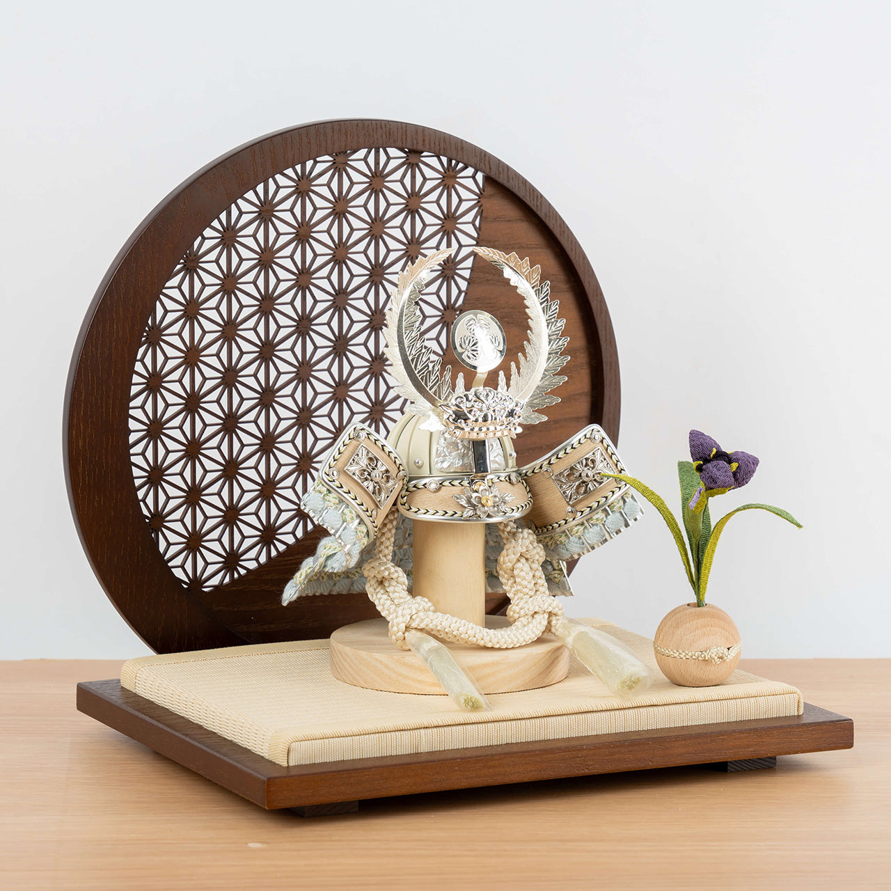 ことのオリジナル兜 徳川家康 麻の葉 円形B衝立