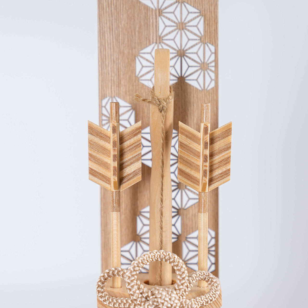 ことの木製破魔弓　麻の葉　N出し飾り