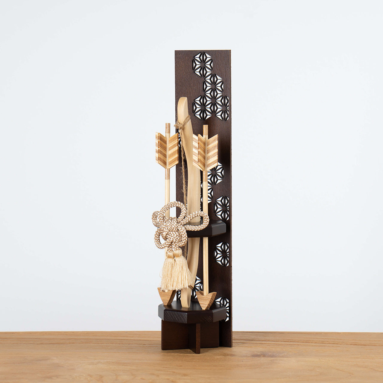 ことの木製破魔弓　麻の葉　B出し飾り