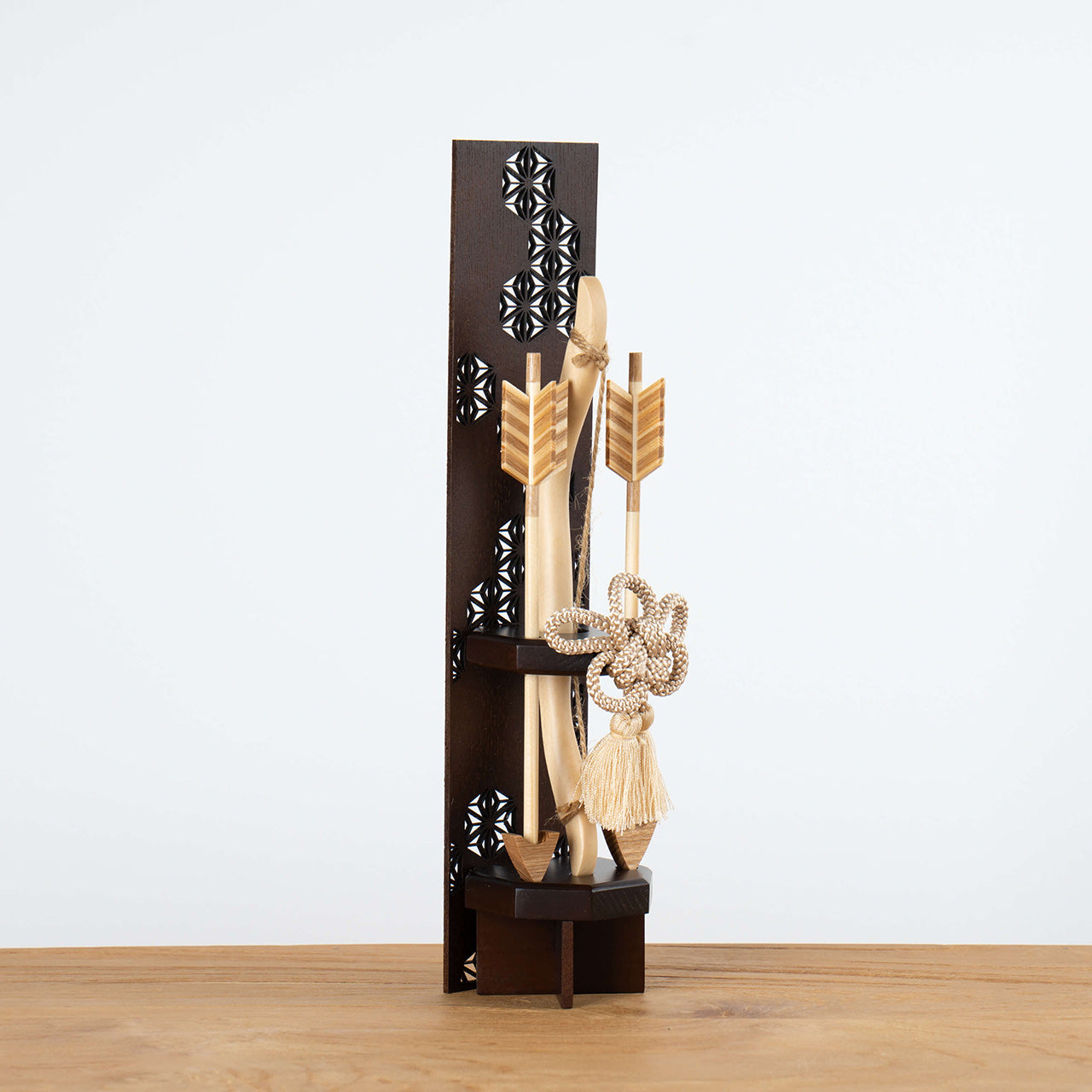 ことの木製破魔弓　麻の葉　B出し飾り