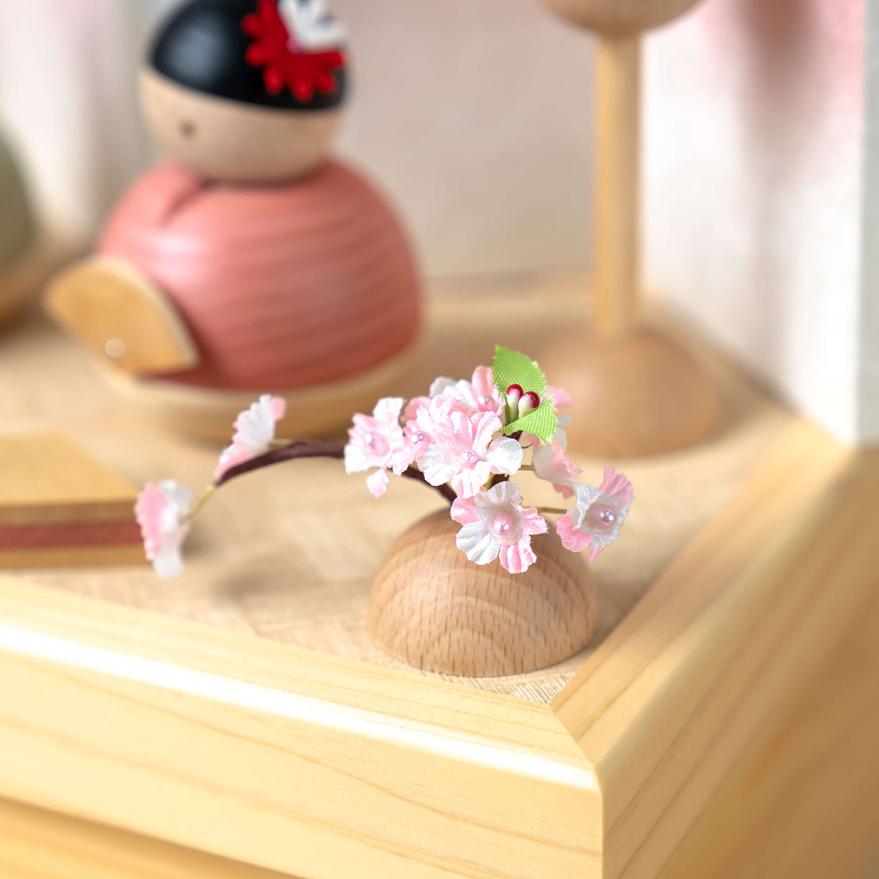 ことの木製ひな人形　親王飾り　和紙　収納