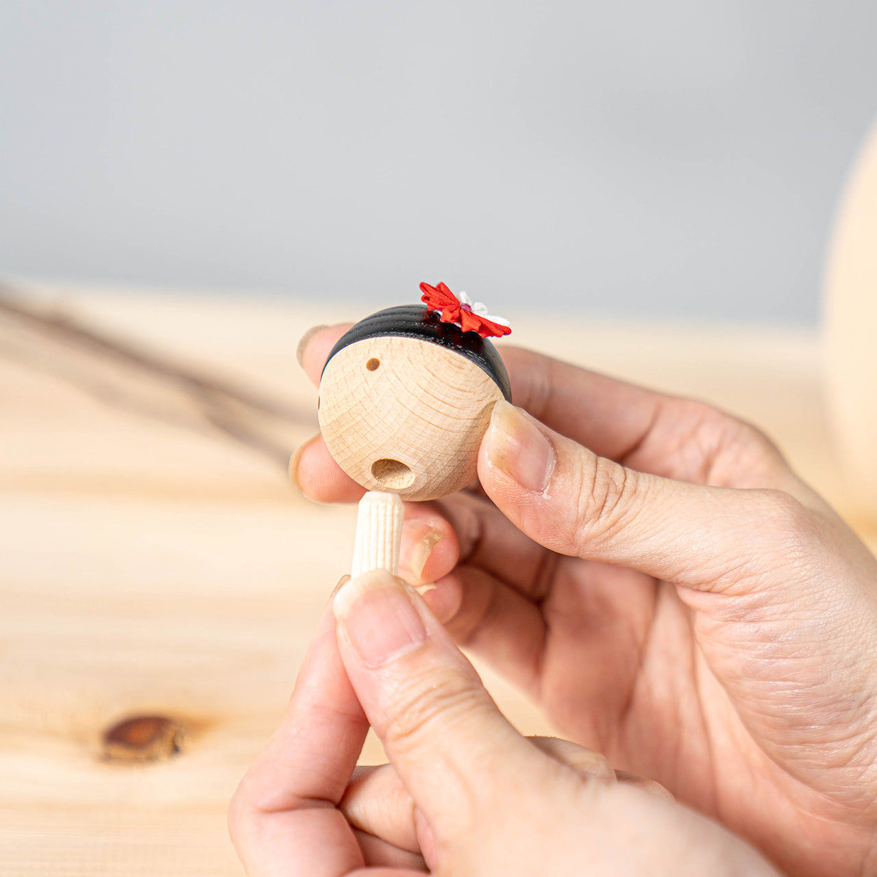 ことの木製ひな人形　親王飾り　和紙　収納