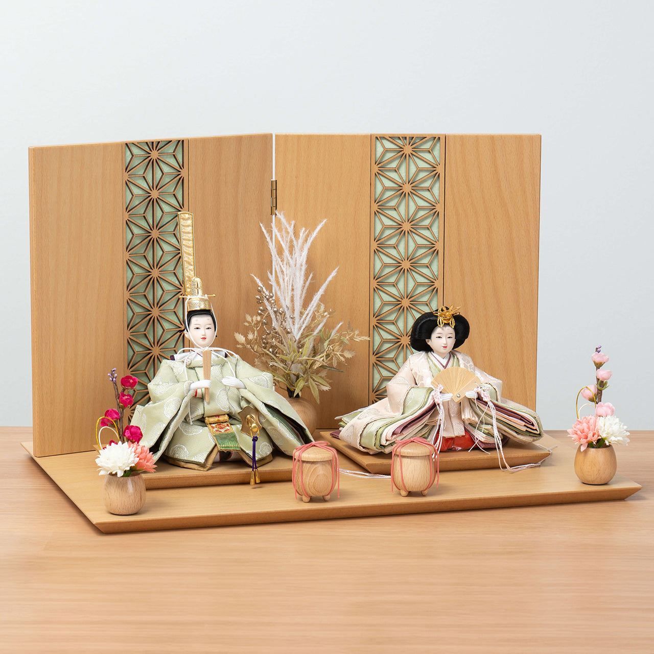 ことのひな人形　このは　麻の葉　平台　立花P付