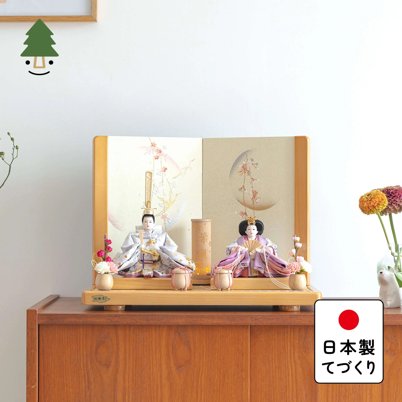 【早割】ことのひな人形　はな　ひのき　平台